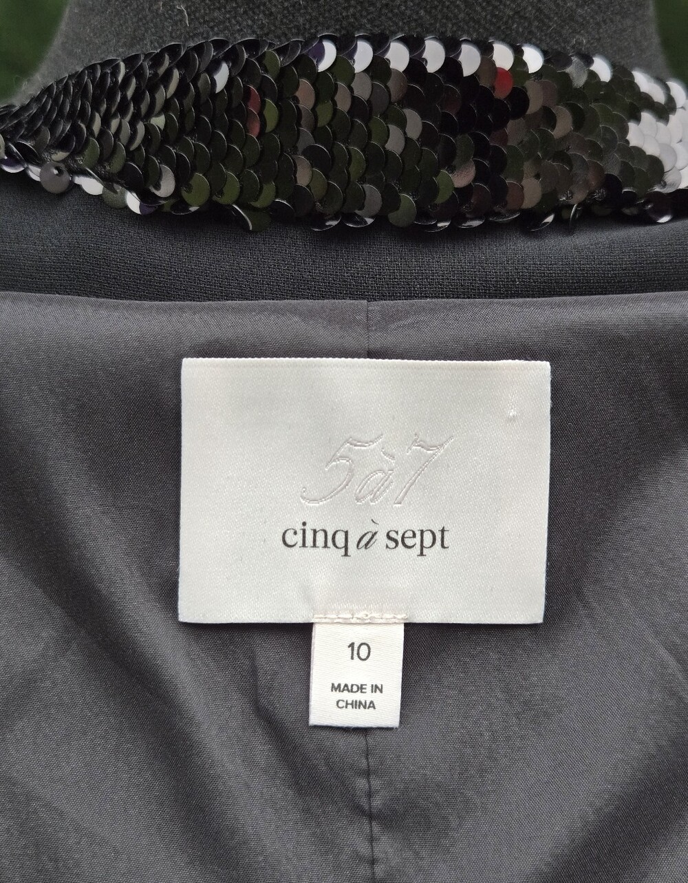 Cinq a Sept Black Sequin Embellished Evening Jacket Blazer Size 10 - Picture 16 of 16